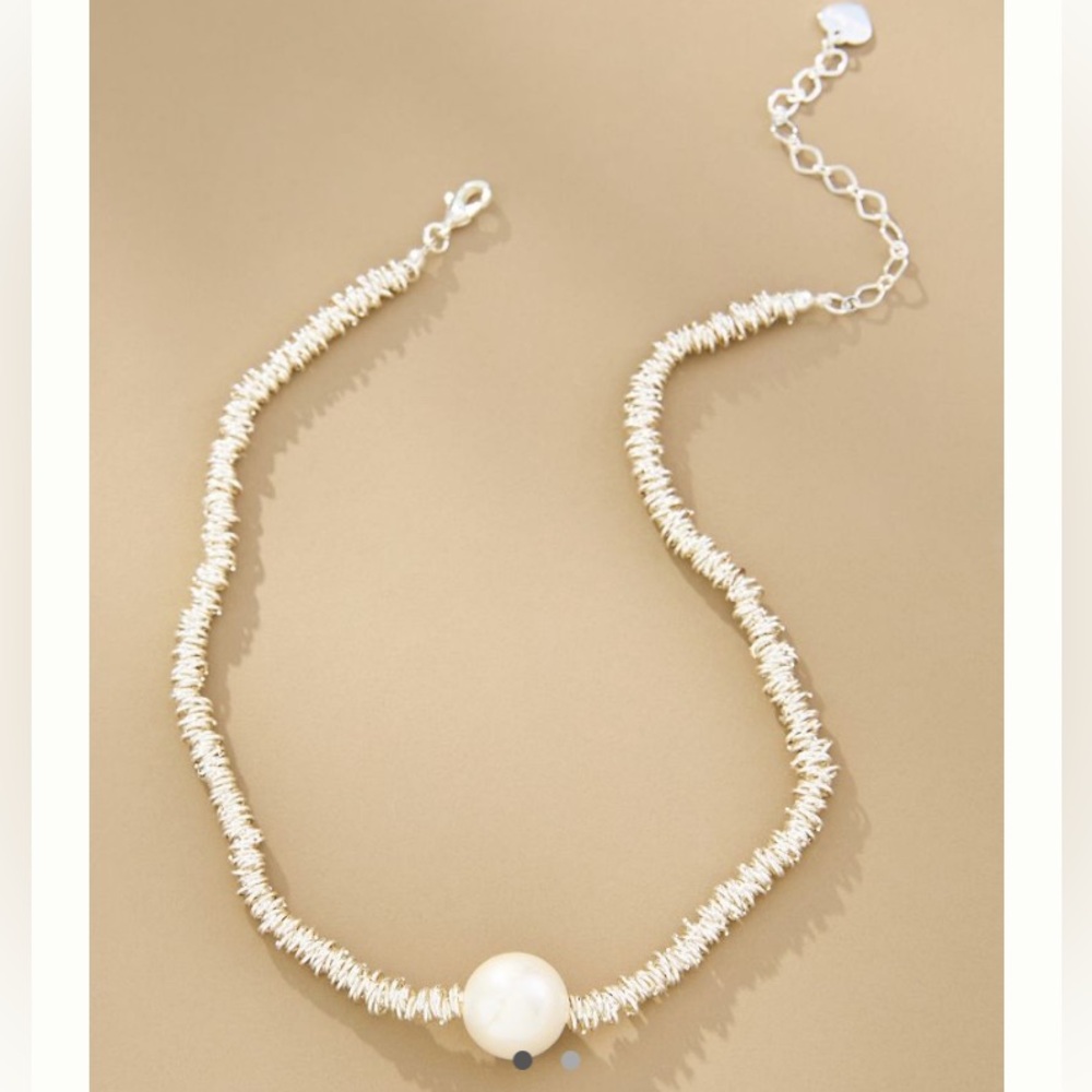 Anthropologie Beaded Pearl Collar Necklace NWT